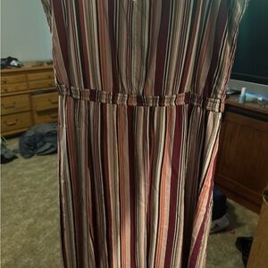 Maurices Brown and Pink Strapless Sundress